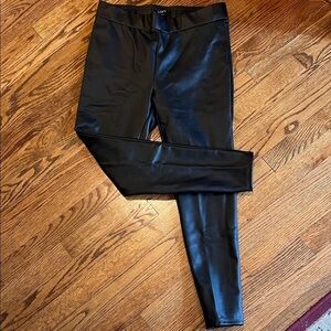 LOFT Black Faux Leather Leggings, NWOT, M